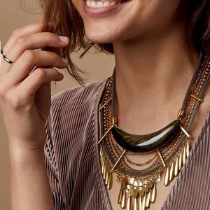 Kendra Scott Kaia vintage golden obsidian collar